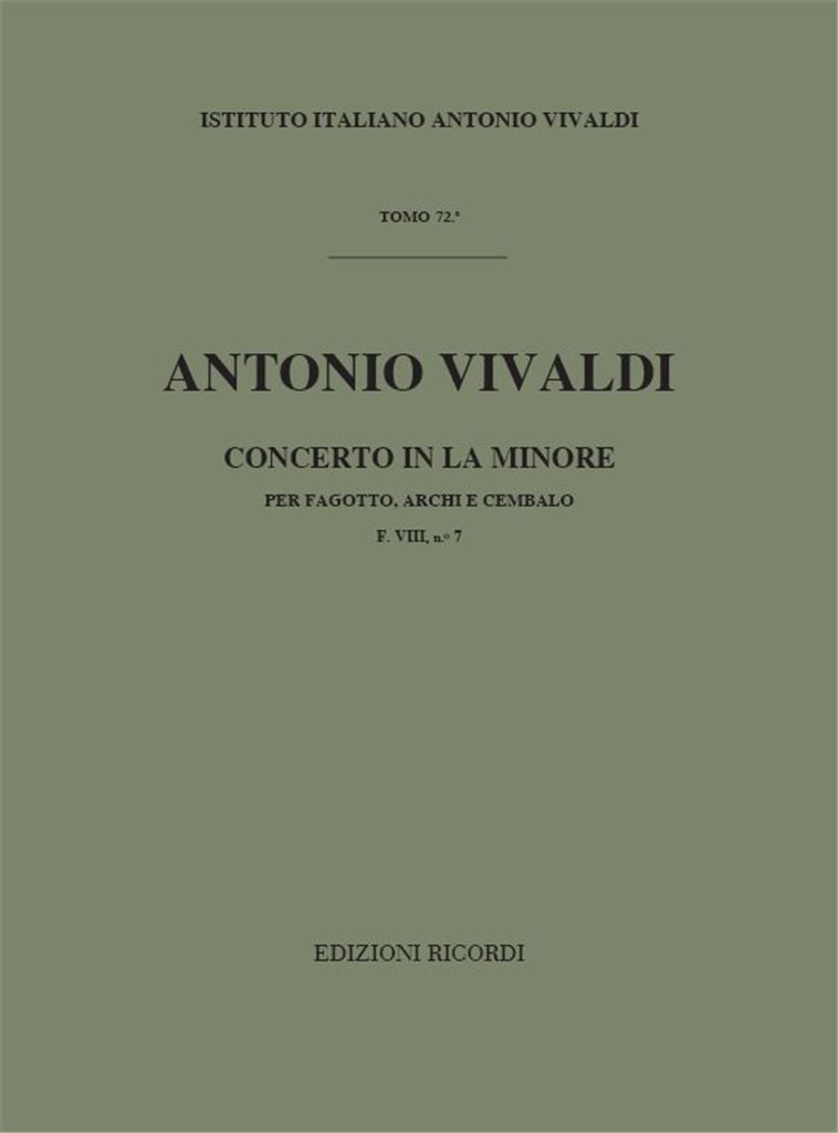 Concerti Per Fg., Archi E B.C.: In La Min. Rv 497